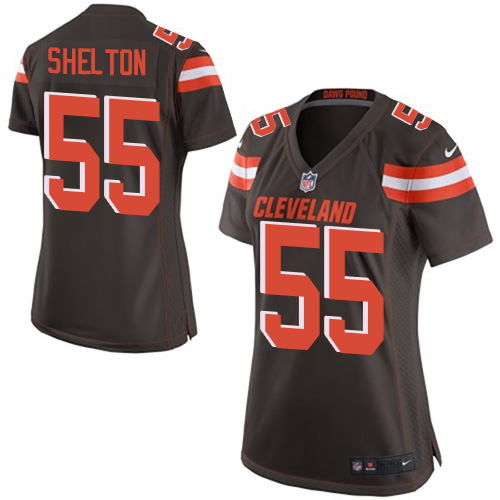 Women's Game Danny Shelton Nike Jersey Brown Home - #55 NFL Cleveland Browns